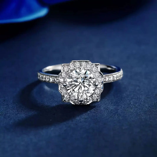 1 Karat Fully-inlaid Full Diamond Marriage Proposal Ring Classic Mazhari Collection