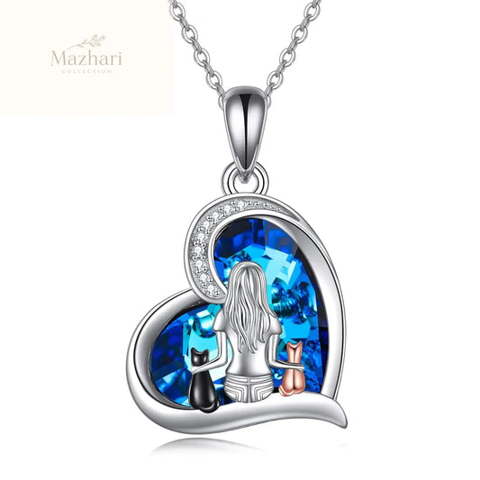 YFN Cat Necklace Sterling Silver Jewelry for Women Cat Jewelry Gifts for Cat Lovers Mazhari Collection